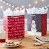 Hallmark 13″ Large Christmas Gift Bag Assortment with Tissue Paper (3 Bags: “Merry Christmas” Wreath, Gold Joy, Snowy Red Barn) Red, White, Gold Foil(1 Count (Pack of 4))