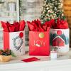 Hallmark 13″ Large Christmas Gift Bag Assortment with Tissue Paper (3 Bags: “Merry Christmas” Wreath, Gold Joy, Snowy Red Barn) Red, White, Gold Foil(Large)