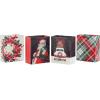 Hallmark 13″ Large Christmas Gift Bag Bundle (3 Bags: Joy Wreath on Gray, Rustic Santa with Tree, Happy Holidays on Red) for Friends, Family, Teachers, Coworkers(1 Count (Pack of 4))