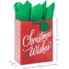 Hallmark 13″ Large Christmas Gift Bag with Tissue Paper and Gift Tag (Traditional Santa Claus) for Kids, Adults, Friends, Family(Christmas Wishes)