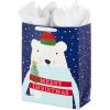 Hallmark 13″ Large Christmas Gift Bag with Tissue Paper and Gift Tag (Traditional Santa Claus) for Kids, Adults, Friends, Family(Polar Bear)
