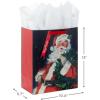 Hallmark 13″ Large Christmas Gift Bag with Tissue Paper and Gift Tag (Traditional Santa Claus) for Kids, Adults, Friends, Family(Santa Claus)