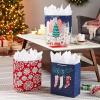 Hallmark 13″ Large Cute Christmas Gift Bags (3 Bags: Pink Stockings on Branch, Paper Snowflakes, Ice Skating in the City) for Kids, Teens, Friends, Teachers(Pink  Gray  Red)
