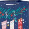 Hallmark 13″ Large Cute Christmas Gift Bags (3 Bags: Pink Stockings on Branch, Paper Snowflakes, Ice Skating in the City) for Kids, Teens, Friends, Teachers(Pink  Gray  Red)