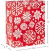 Hallmark 13″ Large Cute Christmas Gift Bags (3 Bags: Pink Stockings on Branch, Paper Snowflakes, Ice Skating in the City) for Kids, Teens, Friends, Teachers(Pink  Gray  Red)