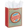 Hallmark 13″ Large Gift Bag with Card and Tissue Paper (Rustic Grey and Blue Stripes) for Dad, Grandpa, Uncle, Step-dad(Happy Father’s Day)