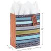 Hallmark 13″ Large Gift Bag with Card and Tissue Paper (Rustic Grey and Blue Stripes) for Dad, Grandpa, Uncle, Step-dad(Rustic Grey and Blue Stripes)