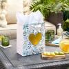 Hallmark 13″ Large Gift Bag with Tissue Paper (Green Foliage, Gold Heart) for Weddings, Engagements, Anniversaries, Bridal Showers, and More(Floral with Gold Heart)