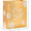 Hallmark 13″ Large Gift Bags with Tissue Paper (3 Elegant Bags: Navy Blue and White, Glittery Wreath, Trees) for Winter Weddings, Birthdays, Baby Showers(Metallic Gold  Silver  Rose Gold)