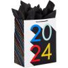 Hallmark 13″ Large Graduation Gift Bag with Tissue Paper (Gold and Black, Congrats!) for High School, College, Kindergarten, 8th Grade and More(2024 Grad)