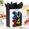 Hallmark 13″ Large Graduation Gift Bag with Tissue Paper (Gold and Black, Congrats!) for High School, College, Kindergarten, 8th Grade and More(2024 Grad)