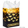 Hallmark 13″ Large Graduation Gift Bag with Tissue Paper (Gold and Black, Congrats!) for High School, College, Kindergarten, 8th Grade and More(Black and Gold Congrats)