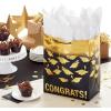 Hallmark 13″ Large Graduation Gift Bag with Tissue Paper (Gold and Black, Congrats!) for High School, College, Kindergarten, 8th Grade and More(Black and Gold Congrats)