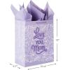 Hallmark 13″ Large Mother’s Day Gift Bag with Tissue Paper and Card (Love You Mom, Lavender, Modern Flowers)(Love You Mom)