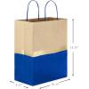 Hallmark 13″ Large Paper Gift Bags (Pack of 6 – Blue & Kraft) for Hanukkah, Birthdays, Weddings, Graduations, Father’s Day, Baby Showers, Bridal Showers(Blue)