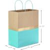 Hallmark 13″ Large Paper Gift Bags (Pack of 6 – Blue & Kraft) for Hanukkah, Birthdays, Weddings, Graduations, Father’s Day, Baby Showers, Bridal Showers(Turquoise)