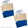 Hallmark 13″ Large Paper Gift Bags (Pack of 6 – Blue & Kraft) for Hanukkah, Birthdays, Weddings, Graduations, Father’s Day, Baby Showers, Bridal Showers(Blue)