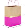 Hallmark 13″ Large Paper Gift Bags (Pack of 6 – Blue & Kraft) for Hanukkah, Birthdays, Weddings, Graduations, Father’s Day, Baby Showers, Bridal Showers(Pink)