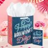 Hallmark 13″ Large Valentine’s Day Gift Bag with Card and Tissue Paper (Blue Happy Valentine’s Day)(Blue Happy Valentine’s Day)