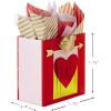 Hallmark 13″ Large Valentine’s Day Gift Bag with Card and Tissue Paper (Blue Happy Valentine’s Day)(Heart with Arrow)
