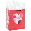 Hallmark 13″ Large Valentine’s Day Gift Bag with Tissue Paper (Red Watercolor Heart)(Red with Watercolor Heart)