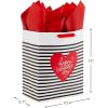 Hallmark 13″ Large Valentine’s Day Gift Bags with Tissue Paper (2 Bags: Vintage Red Truck, Black and White Stripes) for Adults, Spouse, Husband, Boyfriend