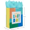 Hallmark 15″ Extra Large Baby Gift Bag with Tissue Paper (Woodland Animals) for Baby Showers, New Parents and More(Welcome Baby Boy)