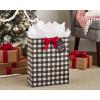 Hallmark 15″ Extra Large Christmas Gift Bag with Tissue Paper (Black Buffalo Plaid with Red Bow)(Black Buffalo Plaid)