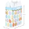 Hallmark 15″ Extra Large Easter Gift Bag with Tissue Paper (Happy Easter, Polka Dots) for Easter Baskets, Easter Egg Hunts and Kids Presents(Easter Eggs)