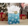 Hallmark 15″ Extra Large Holiday Gift Bag with Tissue Paper (Teal Blue and Gold, Snowflakes) for Hanukkah, Winter Solstice, Christmas(Snowflakes on Teal)