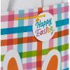 Hallmark 17″ Extra Large Easter Gift Bag with Tissue Paper (Bunny Face, Rainbow Plaid) for Kids Presents, Easter Baskets