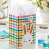 Hallmark 17″ Extra Large Easter Gift Bag with Tissue Paper (Bunny Face, Rainbow Plaid) for Kids Presents, Easter Baskets