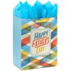 Hallmark 17″ Extra Large Father’s Day Gift Bag with Tissue Paper (Orange, Yellow, Blue Plaid) for Dads, Grandpas, Uncles(Plaid)