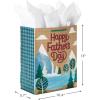 Hallmark 17″ Extra Large Father’s Day Gift Bag with Tissue Paper (Orange, Yellow, Blue Plaid) for Dads, Grandpas, Uncles(Woodsy Outdoors)