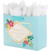 Hallmark 17″ Extra Large Mother’s Day Gift Bag with Tissue Paper (Red Roses, Green Foliage, Bright Blue) for Mom, Grandma, Nana, New Mother(Light Blue Floral with Gold Foil)