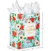 Hallmark 17″ Extra Large Mother’s Day Gift Bag with Tissue Paper (Red Roses, Green Foliage, Bright Blue) for Mom, Grandma, Nana, New Mother(Light Blue Floral)