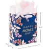Hallmark 17″ Extra Large Mother’s Day Gift Bag with Tissue Paper (Red Roses, Green Foliage, Bright Blue) for Mom, Grandma, Nana, New Mother(Navy Floral)