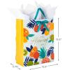 Hallmark 17″ Extra Large Mother’s Day Gift Bag with Tissue Paper (Red Roses, Green Foliage, Bright Blue) for Mom, Grandma, Nana, New Mother(Tropical Fruit)