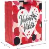Hallmark 17″ Extra Large Valentine’s Day Gift Bag with Blue Tissue Paper (Gold Heart, Paint Splatters)(Mahogany Red and Black)