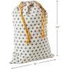 Hallmark 19″ Large Canvas Bag with Yellow Drawstring (Ivory and Blue) for Birthdays, Baby Showers, Father’s Day(Ivory and Blue)