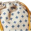 Hallmark 19″ Large Canvas Bag with Yellow Drawstring (Ivory and Blue) for Birthdays, Baby Showers, Father’s Day(Ivory and Blue)
