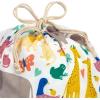 Hallmark 19″ Large Canvas Bag with Yellow Drawstring (Ivory and Blue) for Birthdays, Baby Showers, Father’s Day(Zoo Animals)