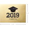 Hallmark 2025 Bulk Graduation Thank You Cards, Black and Gold (40 Count with Envelopes) for Grad Announcements, Invitations, Thanks(2019 Grad)