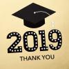Hallmark 2025 Bulk Graduation Thank You Cards, Black and Gold (40 Count with Envelopes) for Grad Announcements, Invitations, Thanks(2019 Grad)