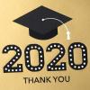 Hallmark 2025 Bulk Graduation Thank You Cards, Black and Gold (40 Count with Envelopes) for Grad Announcements, Invitations, Thanks(2020 Grad)