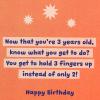 Hallmark 4th Birthday Card for Kids (Fuzzy Number)(3 Year Old)