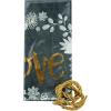 Hallmark 56″ Large Plastic Gift Bag (Gold Love, White Flowers) for Engagement Parties, Bridal Showers, Weddings and More