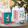 Hallmark 6″ Small Vintage Christmas Gift Bag Bundle (6 Bags: Retro Santa, Snowmen, Red, Green and White Stripes) for Gift Cards, Party Favors, Treat Bags, Teacher Presents