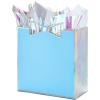 Hallmark 7″ Medium Horizontal Gift Bag with Tissue Paper (Happy Ever After) for Weddings, Engagements, Bridal Showers(Blue)