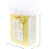 Hallmark 9″ Medium Baby Gift Bag with Tissue Paper – Baby Banner in Grey, Pink and Blue for Baby Showers, New Parents, and More(Baby  Yellow)